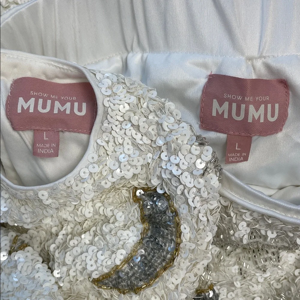 New Show Me Your Mumu Celestial Sequin Sun Moon RSVP Skirt Last Call Top Set L - Picture 9 of 13